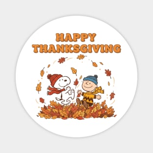 Happy Thanksgiving-Peanuts Beanies Fall Vibes Magnet